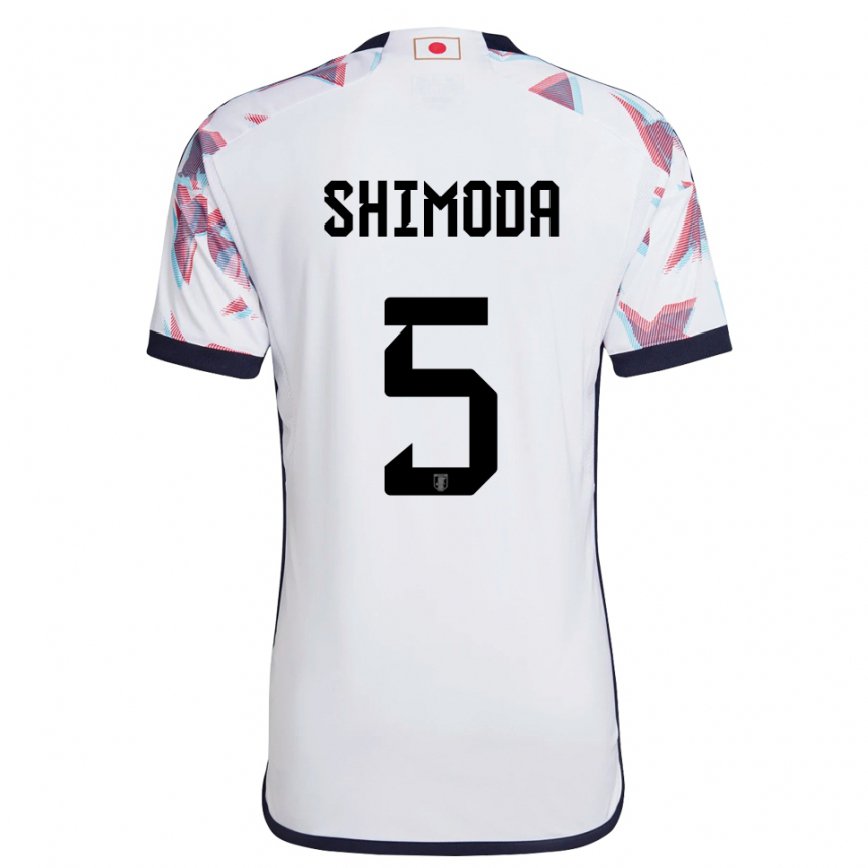 Mujer Camiseta Japón Yoshihiro Shimoda #5 Blanco 2ª Equipación 22-24 México