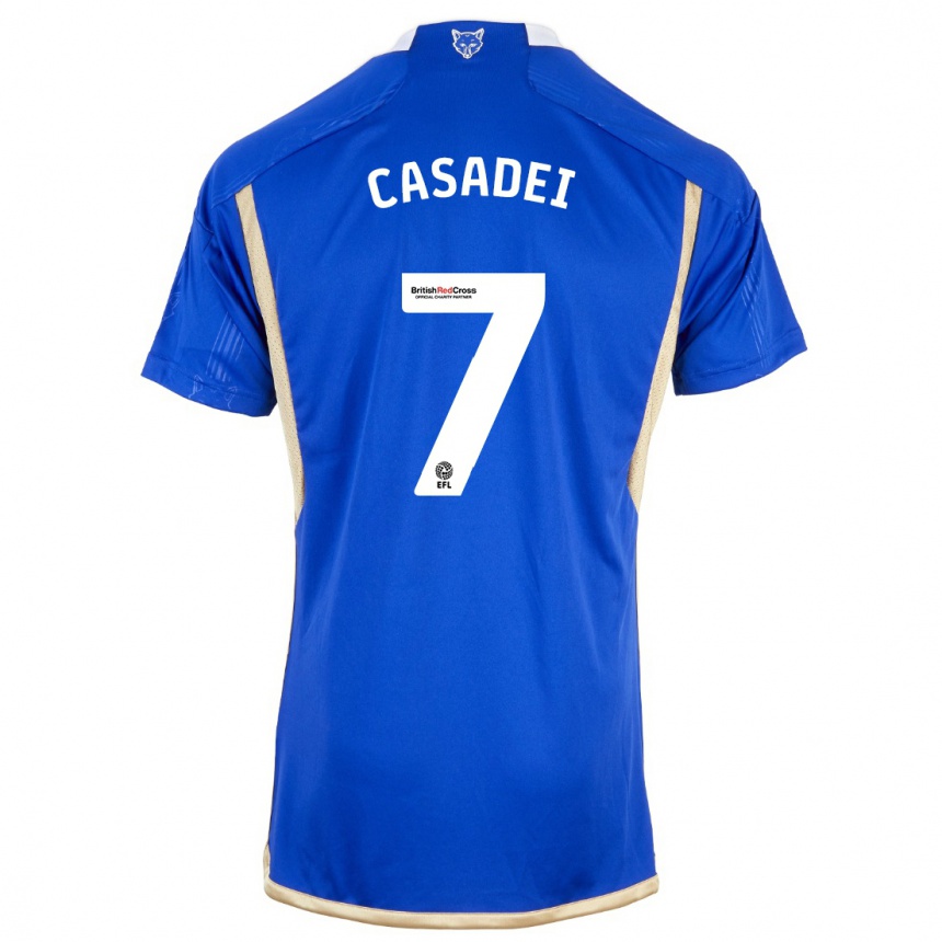 Niño Fútbol Camiseta Cesare Casadei #7 Azul 1ª Equipación 2023/24 México