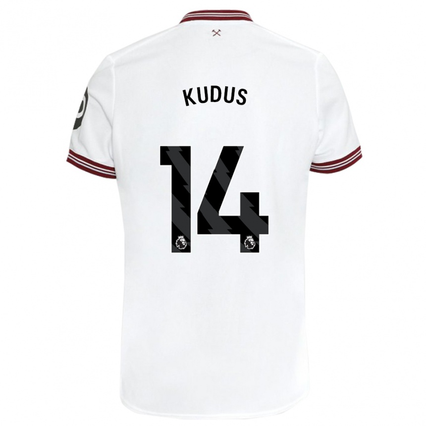 Niño Fútbol Camiseta Mohammed Kudus #14 Blanco 2ª Equipación 2023/24 México