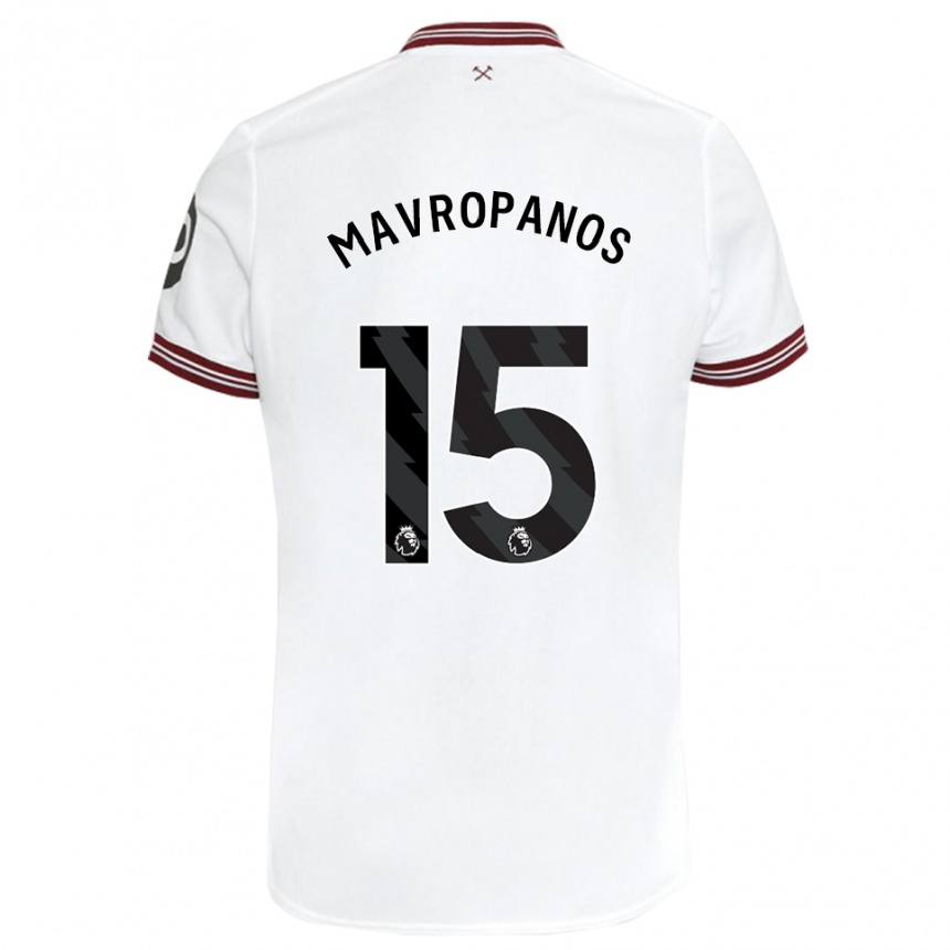 Niño Fútbol Camiseta Konstantinos Mavropanos #15 Blanco 2ª Equipación 2023/24 México