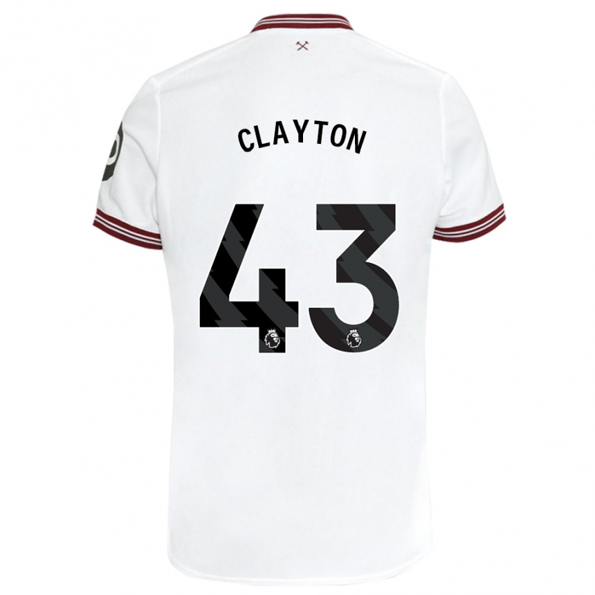 Niño Fútbol Camiseta Regan Clayton #43 Blanco 2ª Equipación 2023/24 México