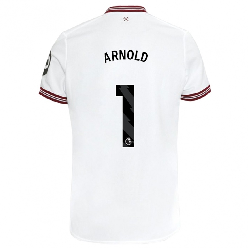 Niño Fútbol Camiseta Mackenzie Arnold #1 Blanco 2ª Equipación 2023/24 México