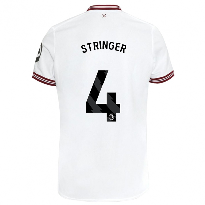 Niño Fútbol Camiseta Abbey Leigh Stringer #4 Blanco 2ª Equipación 2023/24 México