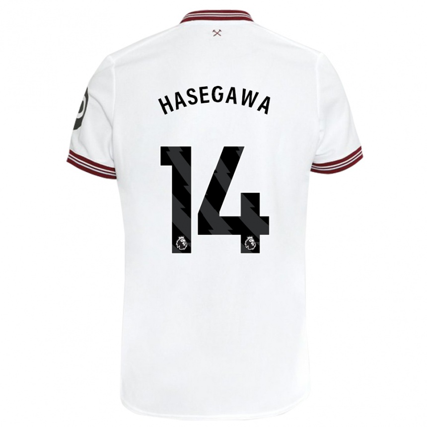 Niño Fútbol Camiseta Yui Hasegawa #14 Blanco 2ª Equipación 2023/24 México