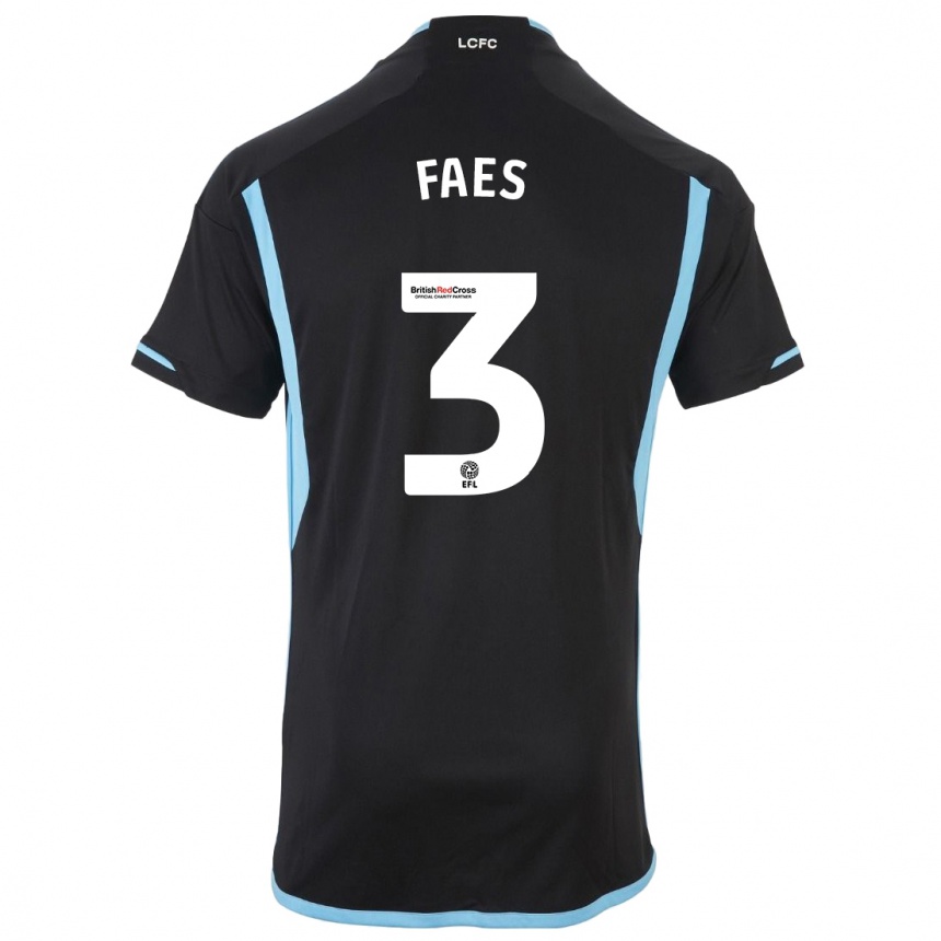 Niño Fútbol Camiseta Wout Faes #3 Negro 2ª Equipación 2023/24 México