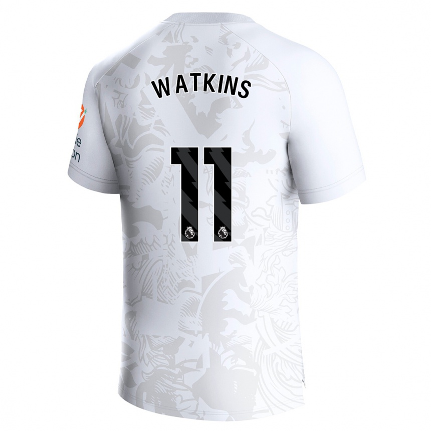 Niño Fútbol Camiseta Ollie Watkins #11 Blanco 2ª Equipación 2023/24 México