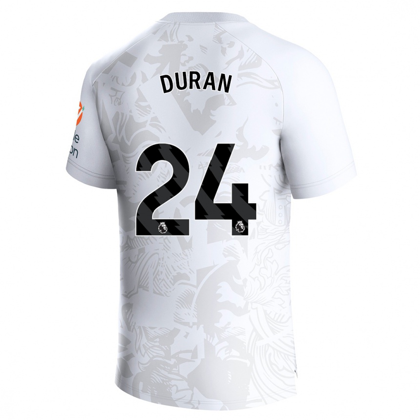 Niño Fútbol Camiseta Jhon Durán #24 Blanco 2ª Equipación 2023/24 México