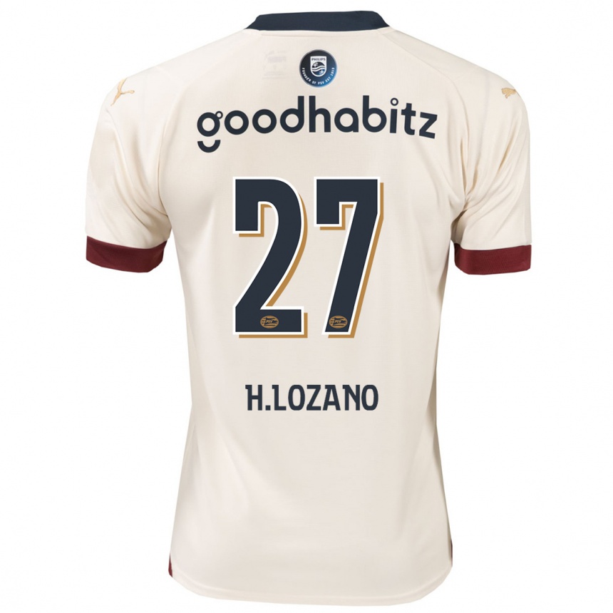 Niño Fútbol Camiseta Hirving Lozano #27 Blanquecino 2ª Equipación 2023/24 México