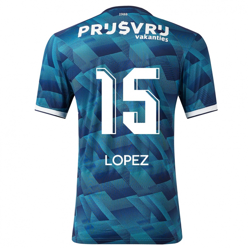 Niño Fútbol Camiseta Marcos López #15 Azul 2ª Equipación 2023/24 México