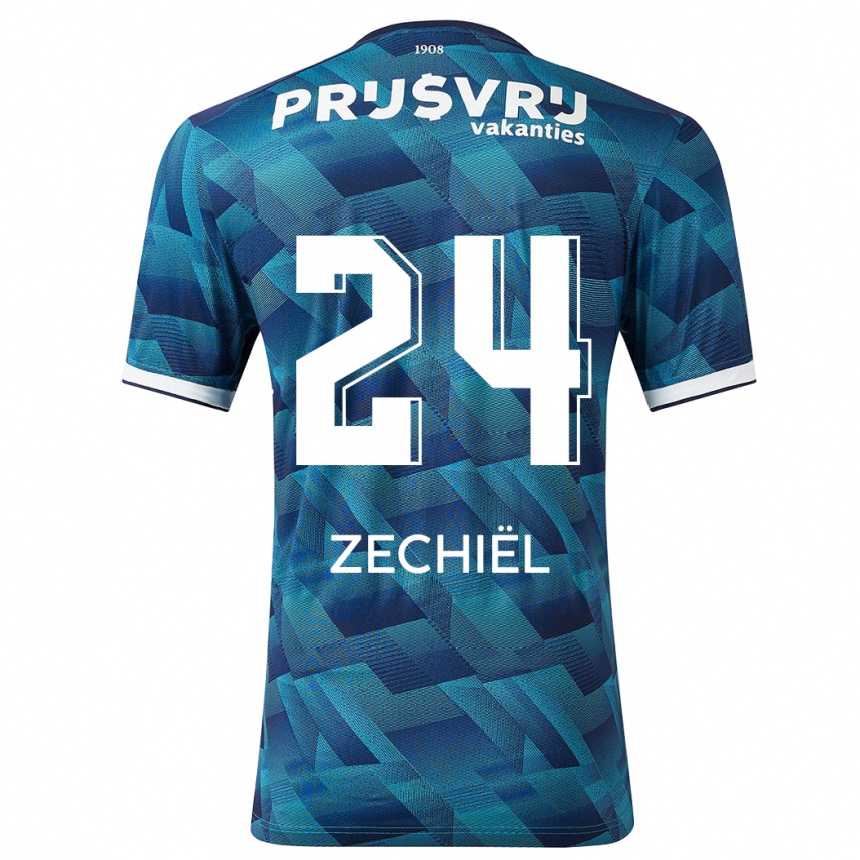 Niño Fútbol Camiseta Gjivai Zechiël #24 Azul 2ª Equipación 2023/24 México