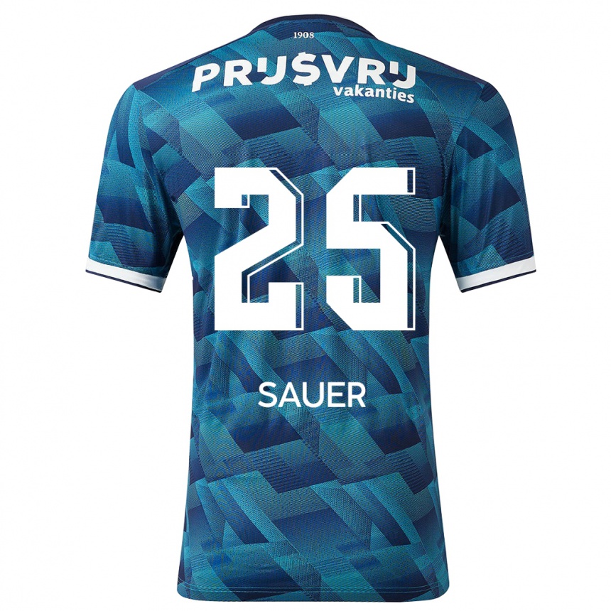 Niño Fútbol Camiseta Leo Sauer #25 Azul 2ª Equipación 2023/24 México