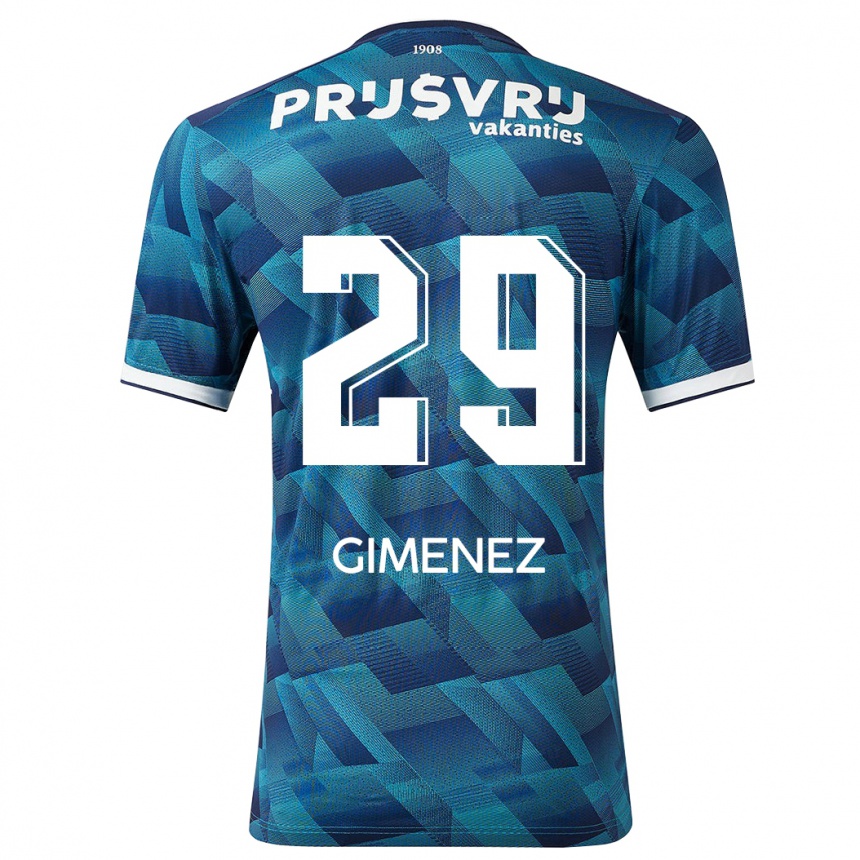 Niño Fútbol Camiseta Santiago Gimenez #29 Azul 2ª Equipación 2023/24 México