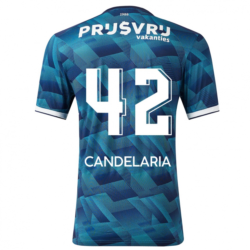 Niño Fútbol Camiseta Jayden Candelaria #42 Azul 2ª Equipación 2023/24 México