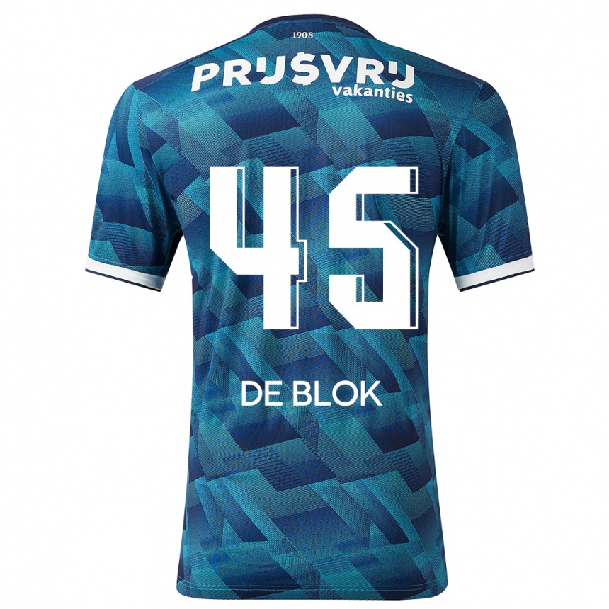 Niño Fútbol Camiseta Lars De Blok #45 Azul 2ª Equipación 2023/24 México