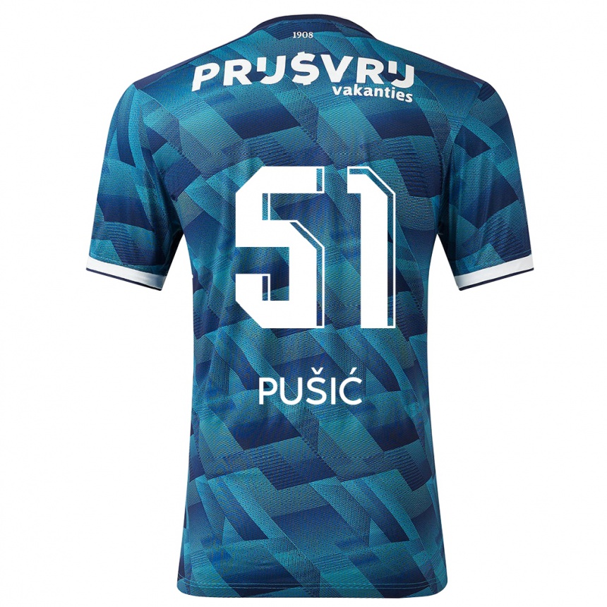 Niño Fútbol Camiseta Noah Pušić #51 Azul 2ª Equipación 2023/24 México