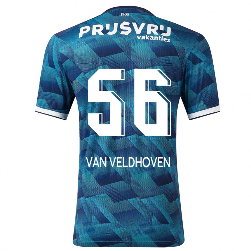 Niño Fútbol Camiseta Kars Van Veldhoven #56 Azul 2ª Equipación 2023/24 México