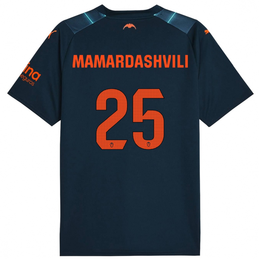 Niño Fútbol Camiseta Giorgi Mamardashvili #25 Azul Marino 2ª Equipación 2023/24 México