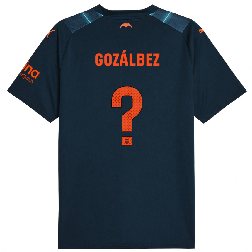 Niño Fútbol Camiseta Pablo Gozálbez #0 Azul Marino 2ª Equipación 2023/24 México