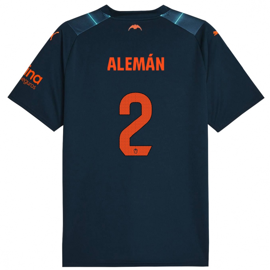 Niño Fútbol Camiseta Carlos Alemán #2 Azul Marino 2ª Equipación 2023/24 México