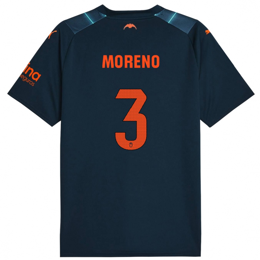 Niño Fútbol Camiseta Diego Moreno #3 Azul Marino 2ª Equipación 2023/24 México