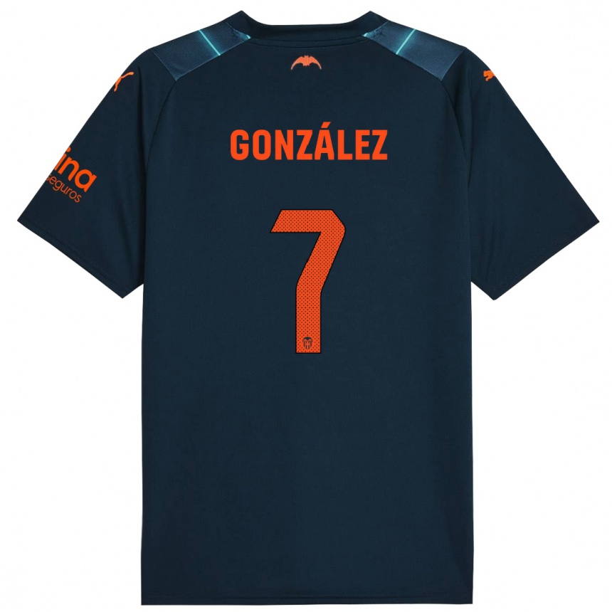 Niño Fútbol Camiseta Hugo González #7 Azul Marino 2ª Equipación 2023/24 México