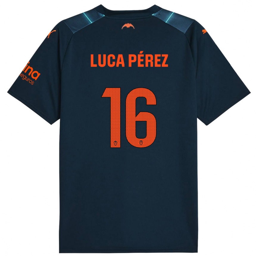 Niño Fútbol Camiseta Simón Luca Pérez #16 Azul Marino 2ª Equipación 2023/24 México