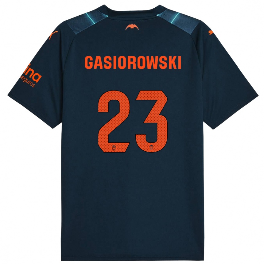 Niño Fútbol Camiseta Yarek Gasiorowski #23 Azul Marino 2ª Equipación 2023/24 México