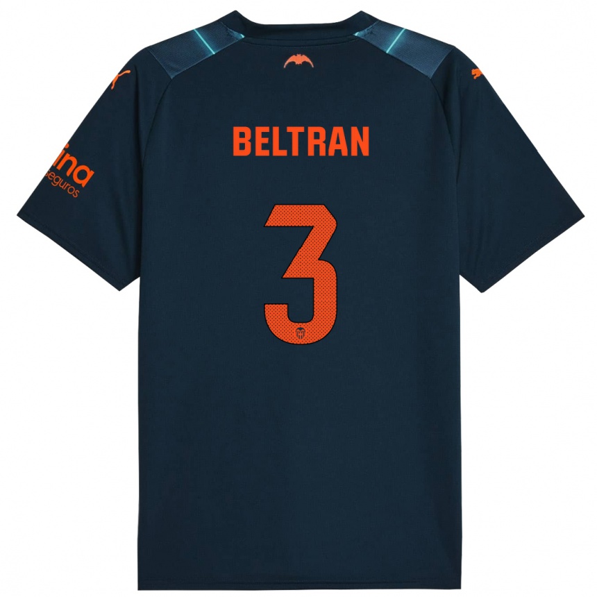 Niño Fútbol Camiseta Bea Beltran #3 Azul Marino 2ª Equipación 2023/24 México