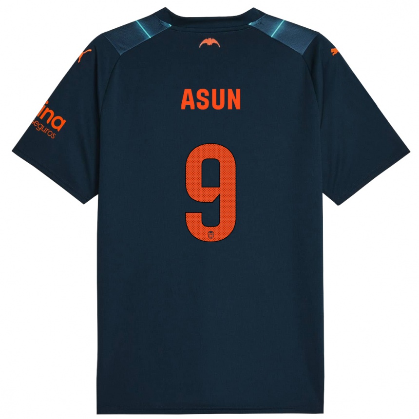 Niño Fútbol Camiseta Asun #9 Azul Marino 2ª Equipación 2023/24 México