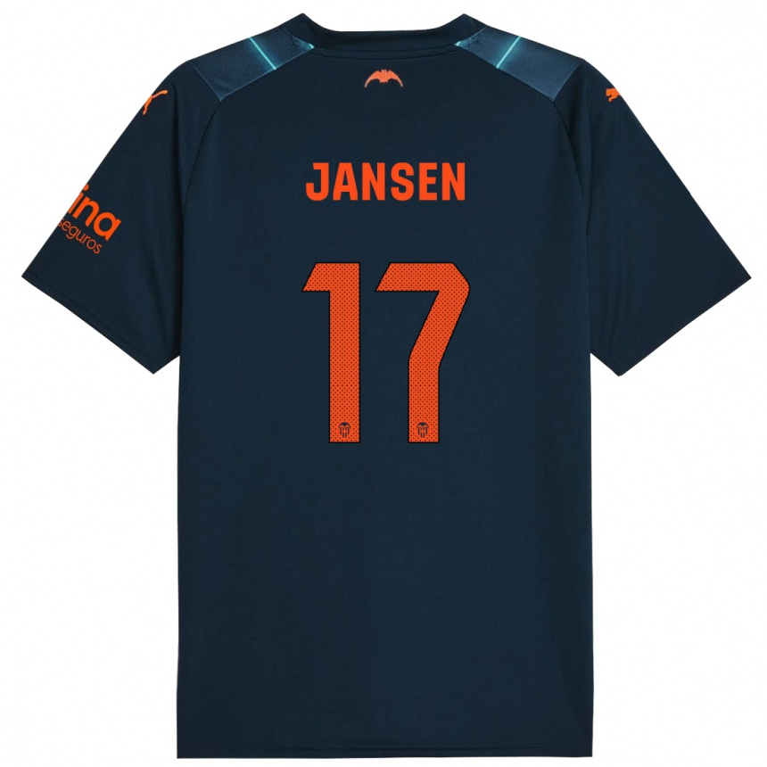 Niño Fútbol Camiseta Ellen Jansen #17 Azul Marino 2ª Equipación 2023/24 México