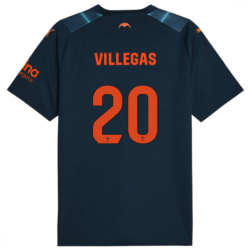 Niño Fútbol Camiseta Noelia Villegas #20 Azul Marino 2ª Equipación 2023/24 México