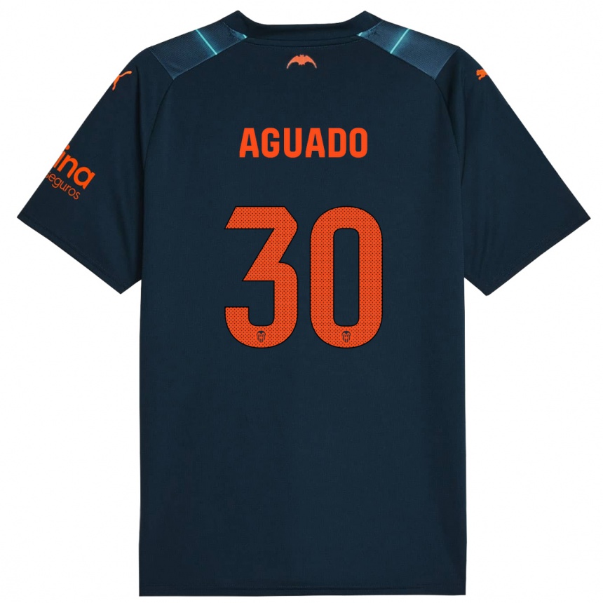 Niño Fútbol Camiseta Julia Aguado #30 Azul Marino 2ª Equipación 2023/24 México