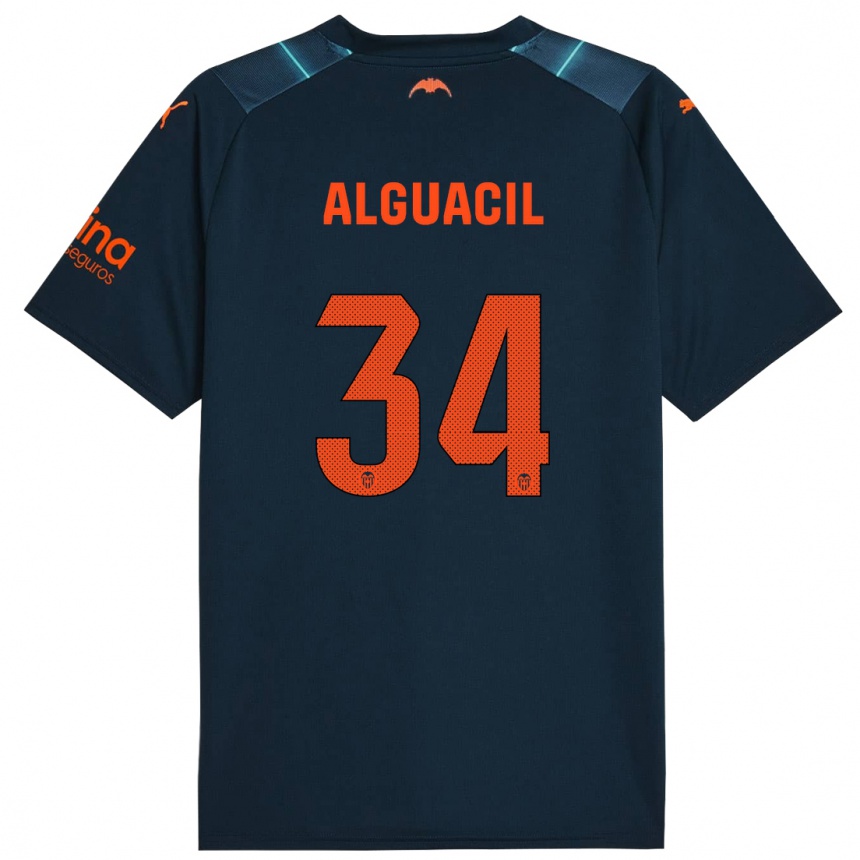 Niño Fútbol Camiseta Ainhoa Alguacil #34 Azul Marino 2ª Equipación 2023/24 México