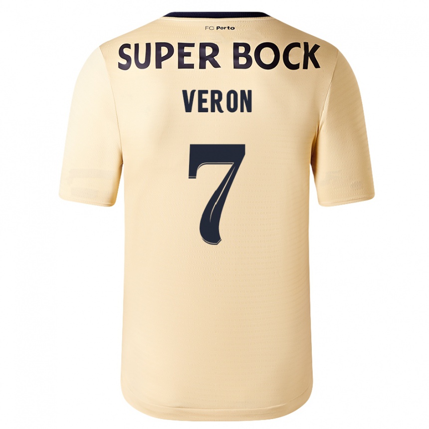 Niño Fútbol Camiseta Gabriel Veron #7 Beige-Dorado 2ª Equipación 2023/24 México