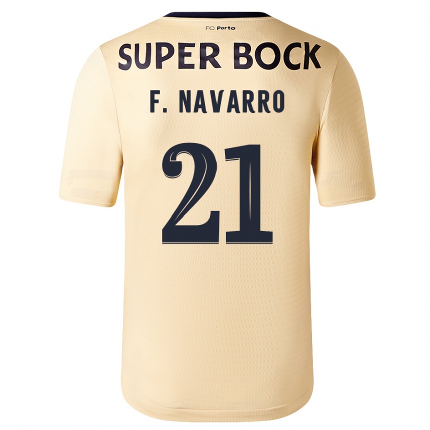 Niño Fútbol Camiseta Fran Navarro #21 Beige-Dorado 2ª Equipación 2023/24 México