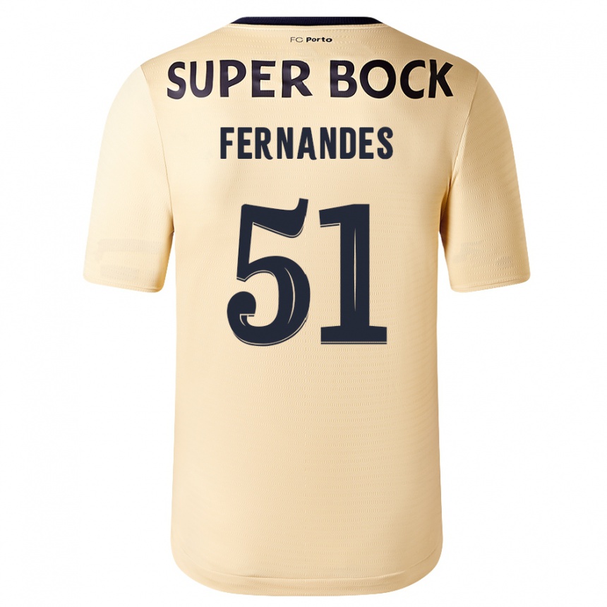 Niño Fútbol Camiseta Diogo Fernandes #51 Beige-Dorado 2ª Equipación 2023/24 México