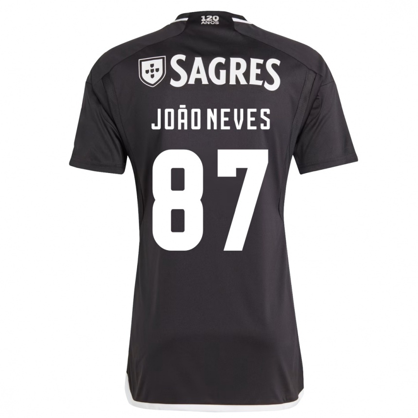 Niño Fútbol Camiseta João Neves #87 Negro 2ª Equipación 2023/24 México