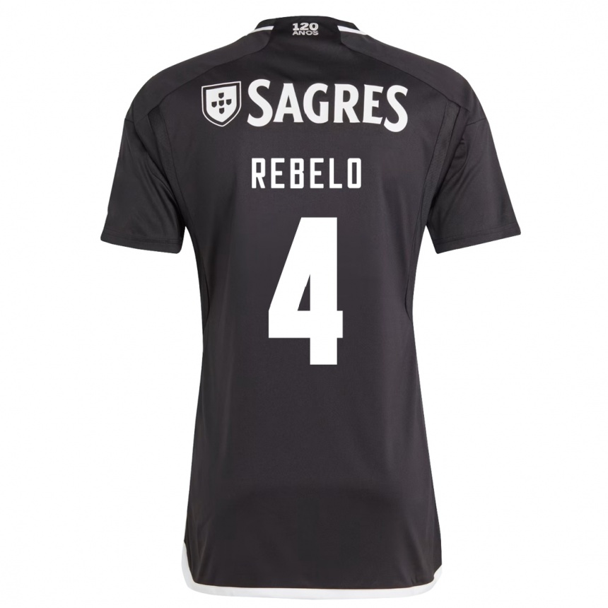 Niño Fútbol Camiseta Silvia Rebelo #4 Negro 2ª Equipación 2023/24 México