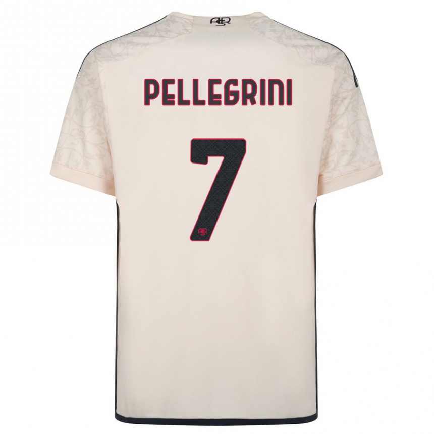 Niño Fútbol Camiseta Lorenzo Pellegrini #7 Blanquecino 2ª Equipación 2023/24 México