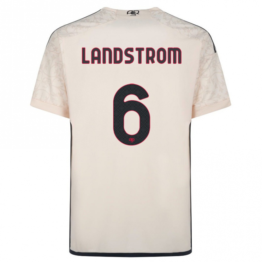 Niño Fútbol Camiseta Elin Landstrom #6 Blanquecino 2ª Equipación 2023/24 México