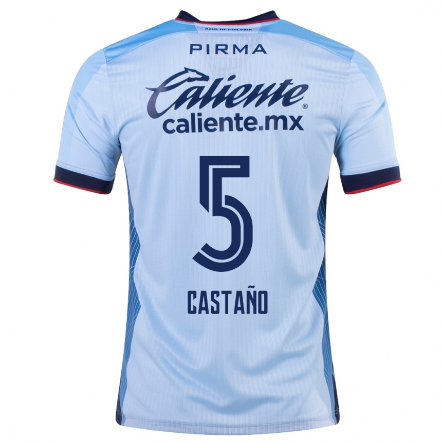 Niño Fútbol Camiseta Kevin Castaño #5 Cielo Azul 2ª Equipación 2023/24 México