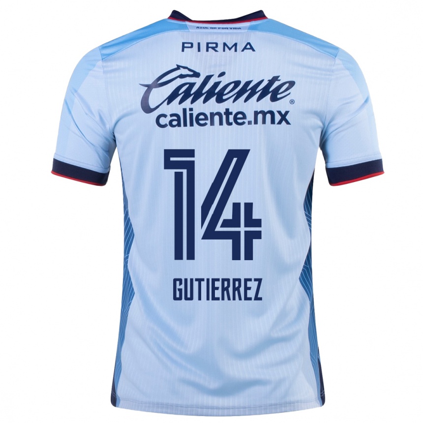Niño Fútbol Camiseta Alexis Gutiérrez #14 Cielo Azul 2ª Equipación 2023/24 México