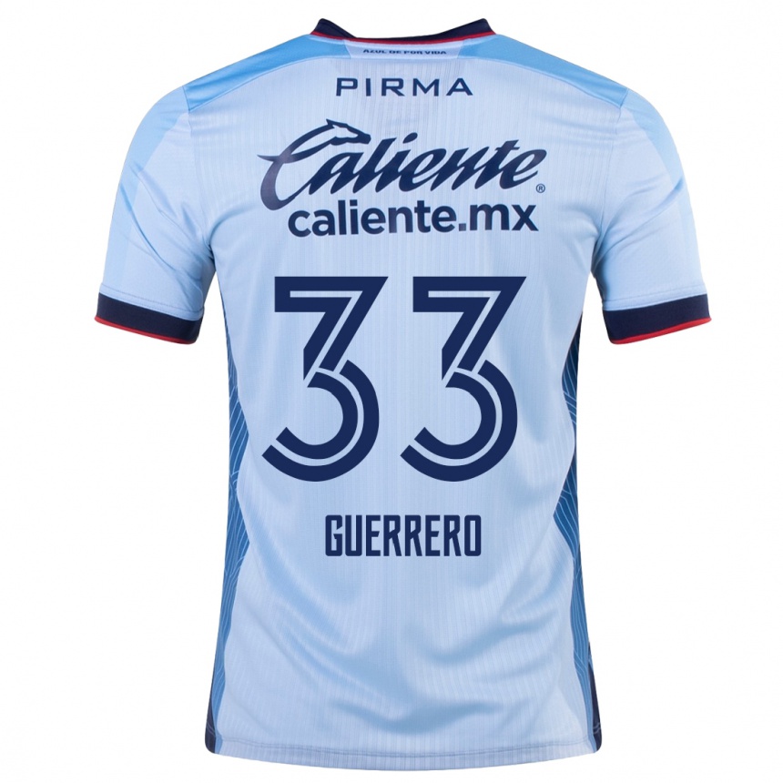 Niño Fútbol Camiseta Rafael Guerrero #33 Cielo Azul 2ª Equipación 2023/24 México