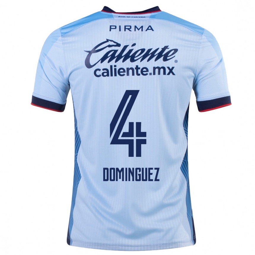 Niño Fútbol Camiseta Julio Cesar Dominguez #4 Cielo Azul 2ª Equipación 2023/24 México