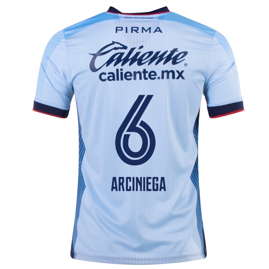 Niño Fútbol Camiseta Mirelle Arciniega #6 Cielo Azul 2ª Equipación 2023/24 México