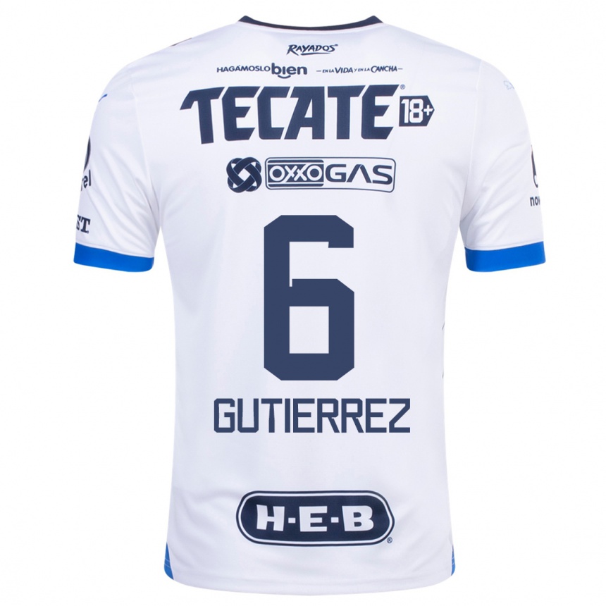 Niño Fútbol Camiseta Édson Gutiérrez #6 Blanco 2ª Equipación 2023/24 México