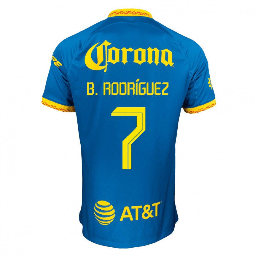 Niño Fútbol Camiseta Brian Rodríguez #7 Azul 2ª Equipación 2023/24 México