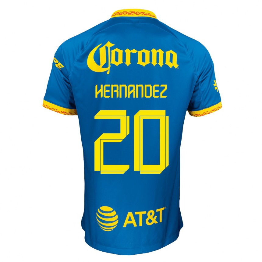 Niño Fútbol Camiseta Nicki Hernandez #20 Azul 2ª Equipación 2023/24 México