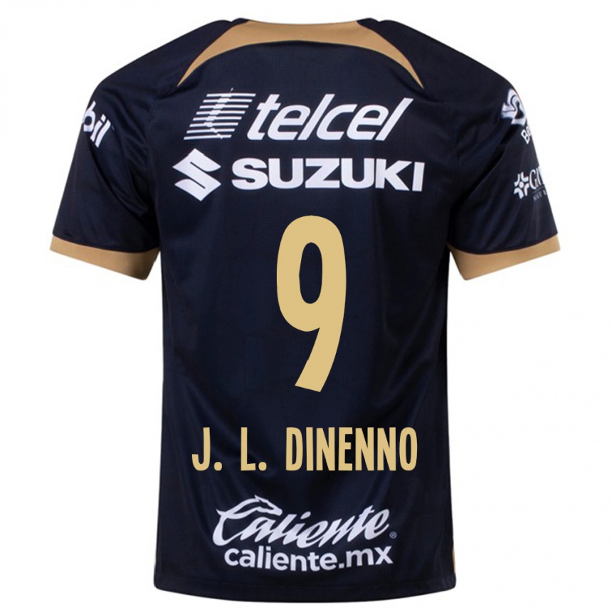 Niño Fútbol Camiseta Juan Dinenno #9 Azul Oscuro 2ª Equipación 2023/24 México