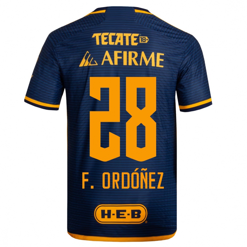 Niño Fútbol Camiseta Fernando Ordóñez #28 Azul Oscuro 2ª Equipación 2023/24 México